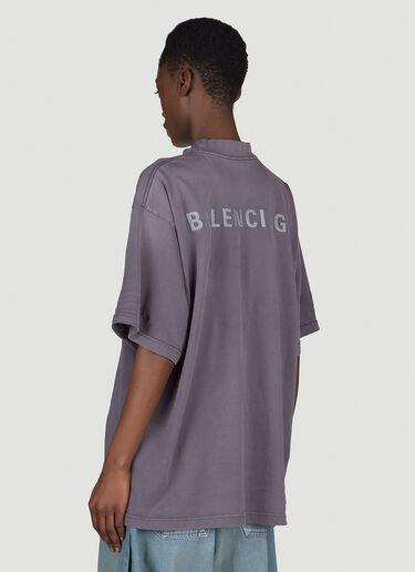 Balenciaga Medium-Fit Logo Print T-Shirt Purple bal0254016