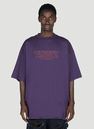 Vetements Logo Paris T-Shirt Purple vet0154011