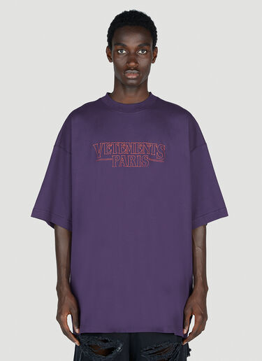 Vetements Paris 徽标 T 恤 紫色 vet0154011