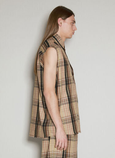 VTMNTS Flannel Sleeveless Shirt Brown vtm0156002