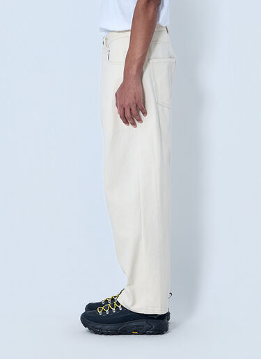 Metalwood Wide-Leg Denim Trousers Beige met0164006