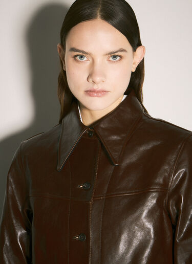Our Legacy Verve Leather Jacket Burgundy our0256007