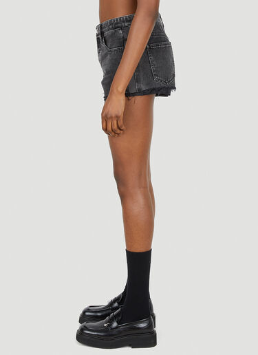 Logo Patch Denim Shorts Miu Miu Logo Patch Denim Shorts Black miu0251010