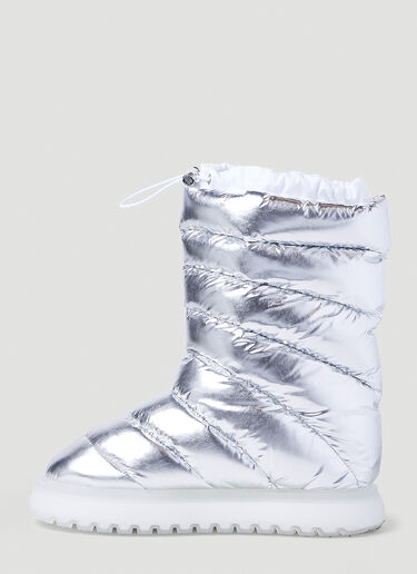 Moncler Gaia Pocket Mid Snow Boots Silver mon0254053