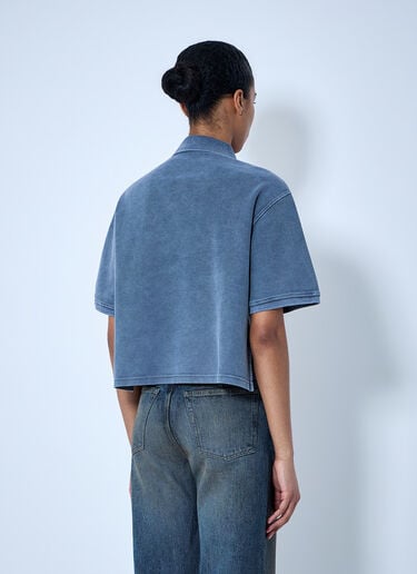Alexander Wang Cropped Piqué Polo T-Shirt Blue awg0264007