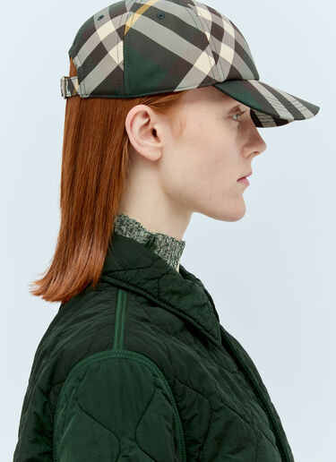 Burberry Check Baseball Cap Green bur0355008