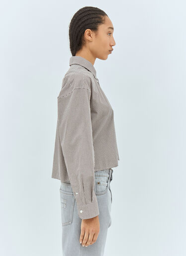 Gingham Crop Shirt Miu Miu Gingham Crop Shirt Grey miu0258073