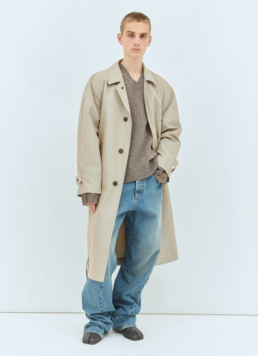 Maison Margiela Washed Wool V-Neck Sweater Grey mla0158005