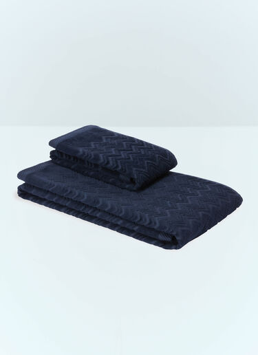 Missoni Set Of Two Chalk Towels Blue wps0691599