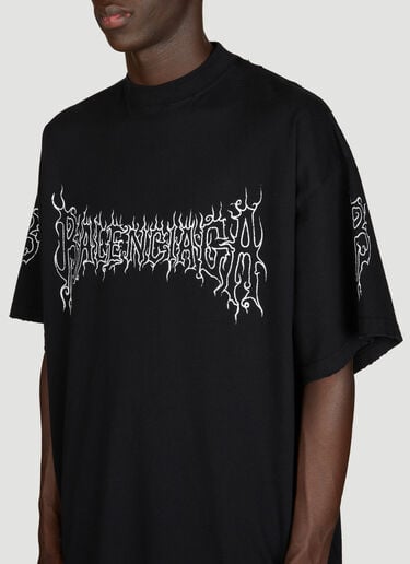 Balenciaga 다크웨이브 라지 핏 티셔츠 블랙 bal0355005