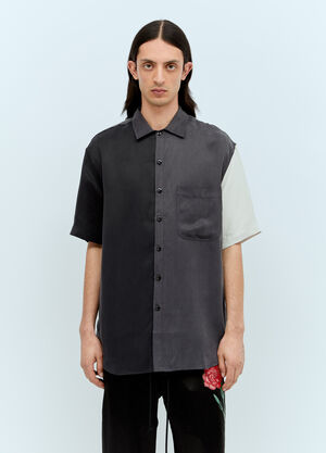 Song for the Mute Panelled Short-Sleeve Shirt Black sfm0156005