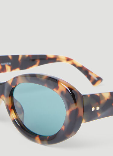 타원형 선글라스 Dries Van Noten 타원형 선글라스 브라운 vns0353002