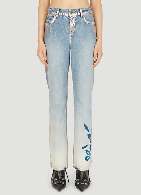 Guess USA Metallic Floral Jeans Grey gue0254013
