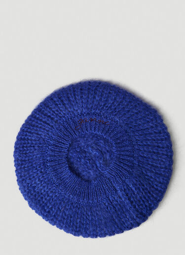 GANNI Brushed Knit Beret Blue gan0251074