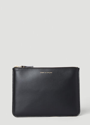 Comme des Garçons Wallet 내부 프린트 지퍼 파우치 블랙 cdw0352004