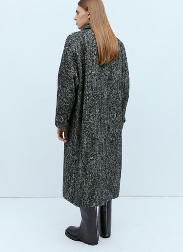 Dries Van Noten Marled Long Wool Coat Grey dvn0154001