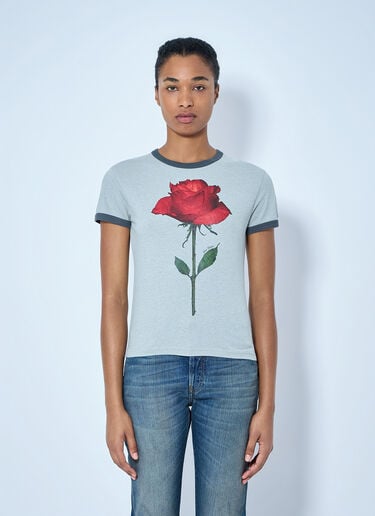 LN-CC® - Acne Studios: Graphic Rose T-Shirt - Grey Acne Studios Graphic Rose T-Shirt Grey acn0265021