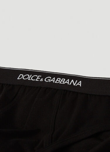 Dolce & Gabbana 로고 밴드 브리프 2개 팩 블랙 dol0147080