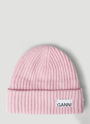GANNI Classic Beanie Hat Pink gan0246101