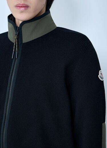 Moncler High-Neck Zip-Up Cardigan Black mon0164038