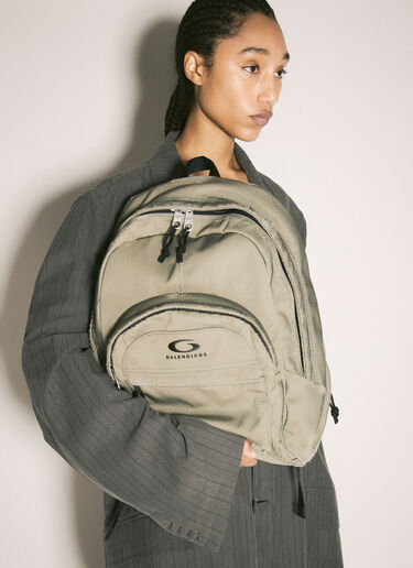 Balenciaga Distressed Backpack Green bal0258007