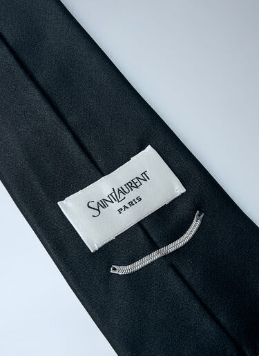 Saint Laurent 真丝缎面领带  黑色 sla0260021