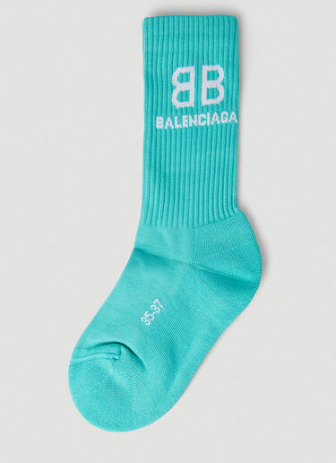 Balenciaga 徽标罗纹袜子 蓝 bal0247099