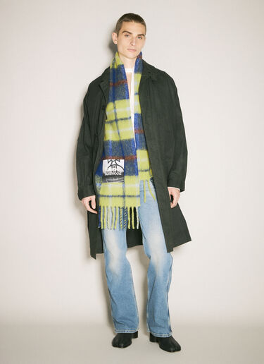 Vivienne Westwood Check Wool-Blend Scarf Green vvw0158011