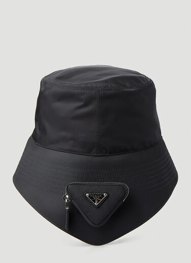 Prada Re-Nylon Coin Pocket Bucket Hat Black pra0148011