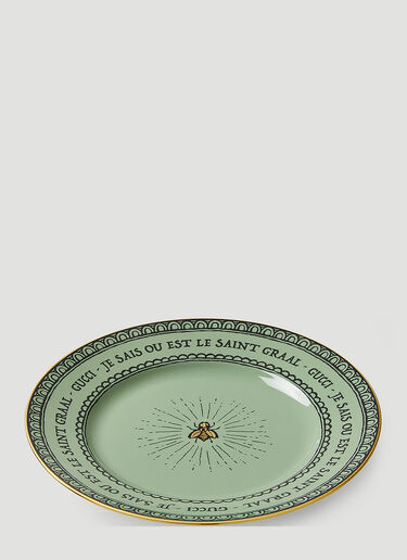 Gucci Set of Two Bee Dessert Plate Green wps0670013
