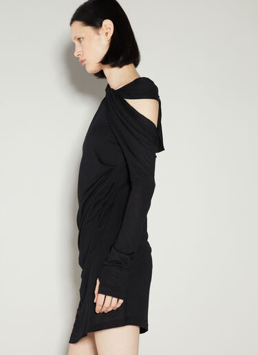 Helmut Lang 트위스트 비대칭 미니 드레스 블랙 hlm0253009