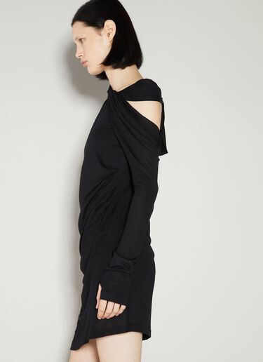 Helmut Lang Twisted Asymmetric Mini Dress Black hlm0253009