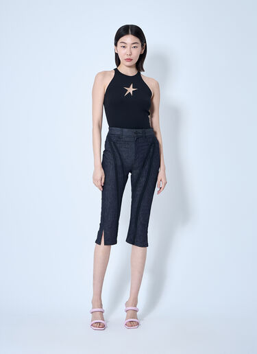 Mugler Capri Denim Cropped Pants Blue mug0259012