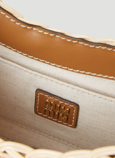 Miu Miu Wander Wicker Handbag Cream miu0252037
