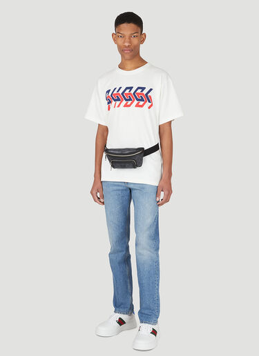 Gucci 로고 그래픽 티셔츠 화이트 guc0147076