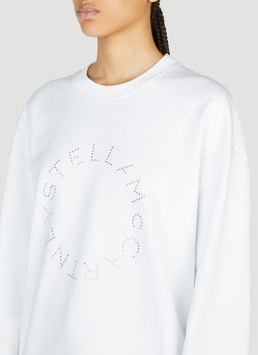 Stella McCartney Hotfix Rhinestone Logo Sweatshirt White stm0253009