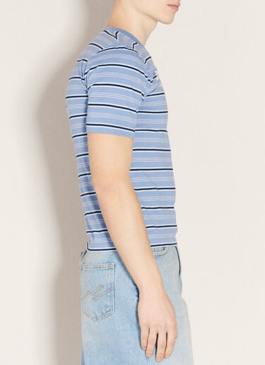 Martine Rose Shrunken V-Neck T-Shirt Blue mtr0156003