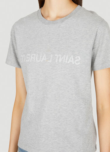 Saint Laurent Reverse Logo T-Shirt Grey sla0249028