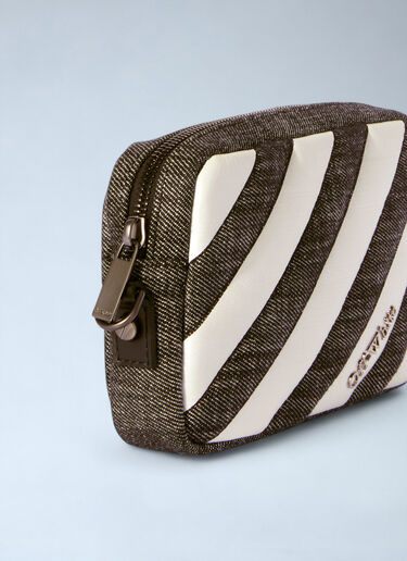 Off-White Diagonal Quilted Camera Crossbody Bag Black ofw0260048