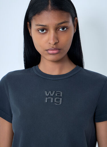 Alexander Wang Logo Motif Crewneck T-Shirt Dark Grey awg0263025