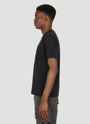 Stone Island Logo Embroidery T-Shirt Black sto0150053