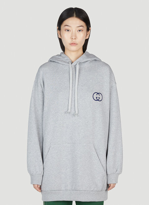 Alexander Wang インターロックGオーバーサイズ フード付きスウェットシャツ Grey awg0255027