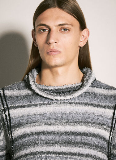 Kiko Kostadinov 卷领条纹针织衫 灰色 kko0158012