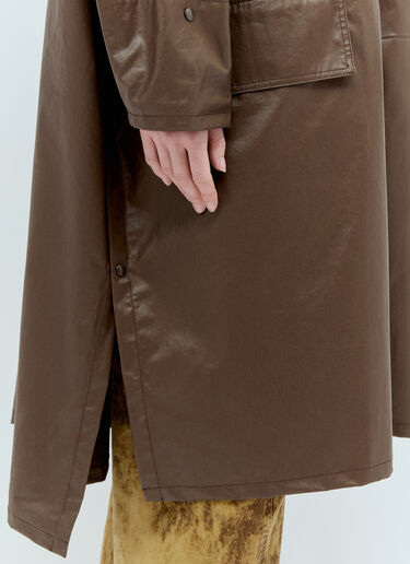 Lemaire Hooded Wax Rain Coat Brown lem0256001