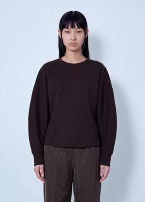 Max Mara Structured Crewneck Sweatshirt Dark Brown max0266039
