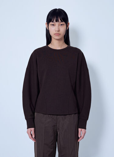 LN-CC® - Max Mara: Structured Crewneck Sweatshirt - Dark Brown Max Mara Structured Crewneck Sweatshirt Dark Brown max0266039