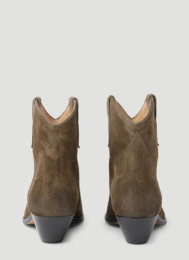 Isabel Marant Dewina Suede Cowboy Ankle Boots Khaki ibm0253026