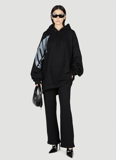 Logo Print Hooded Sweatshirt Mowalola Logo Print Hooded Sweatshirt Black mow0352002