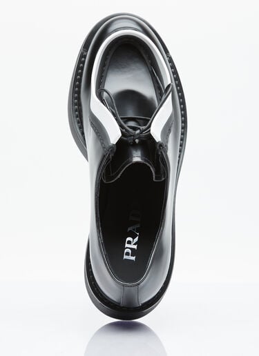 Prada Brushed Leather Lace-Up Shoes Black pra0254051