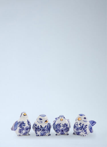 Porcelain Bird Figurine Set POLSPOTTEN Porcelain Bird Figurine Set Blue wps0691985